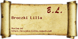 Broczki Lilla névjegykártya